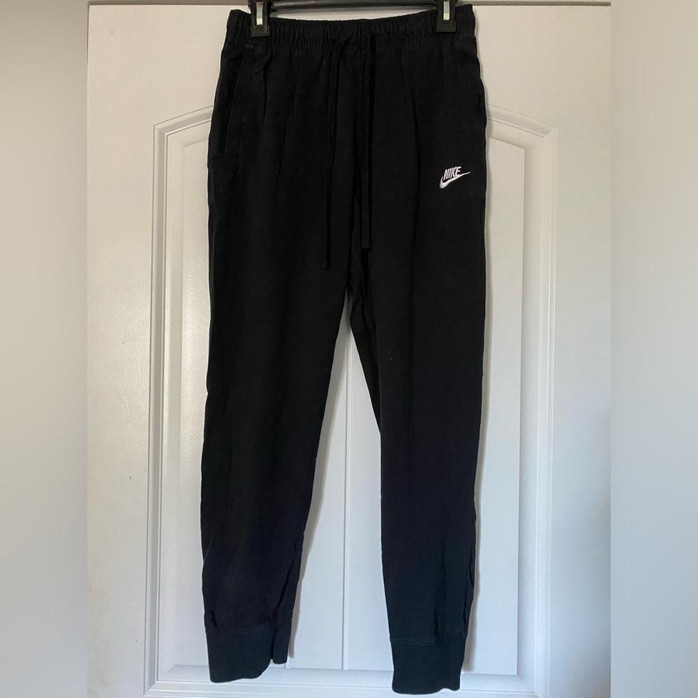 Nike Mens Black Drawstring Athletic Jogger Pants Medium